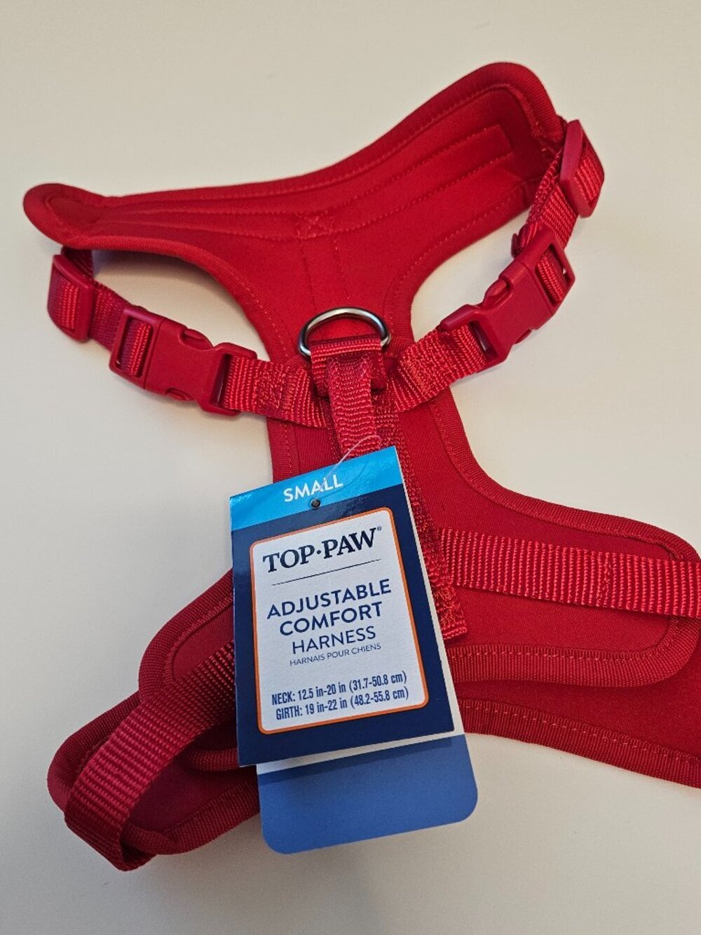Top Paw Instant Comfort adjustable harness Nylon/mesh Red size S